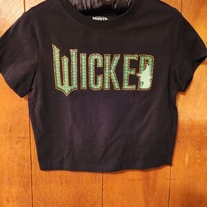 Wicked Black Kids Cropped Short Sleeve Tee, Youth Size L, NWT